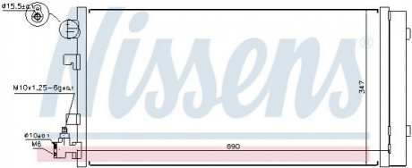 Конденсатор кондиціонера RENAULT FLUENCE (08-) Nissens 940160