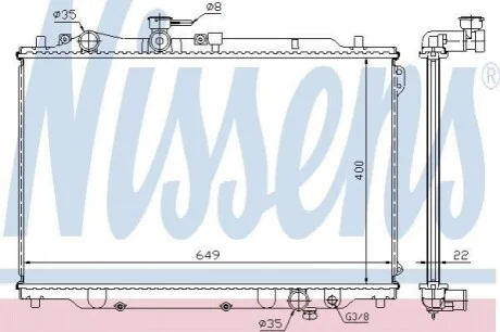 Радіатор охолодження двигуна MZ626 16/18/22 MT 87-91 Nissens 62405A