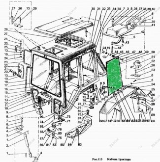 Стекло УК кабины боковое (749х868) (3 отв.) (стар. обр.) МТЗ-80-1221 безрамочное ZS 80-6708901