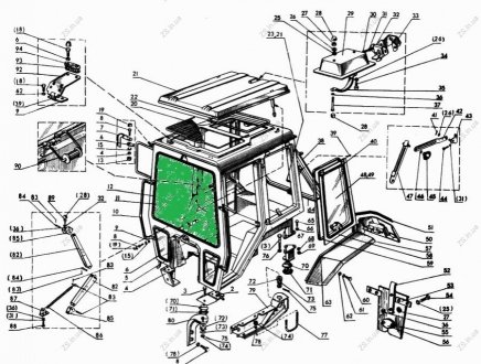Скло КК кабіни переднє (1267х921) МТЗ-80-1221 ZS 80-6700011-01/80-6703011А