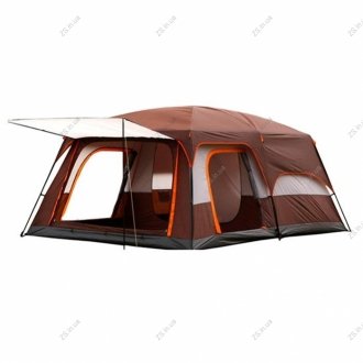 Палатка 3х местная, высокая "DrunkCarp"(коричневая) с тамбуром и тентом, для пикника 320*220*195 <> AXXIS Ax-1223