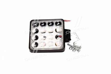 Фара LED квадратная 48W 6000K (16 диодов) (10.5см х 10.5см х 1.5см) 3D линза <> ДК DK 3721