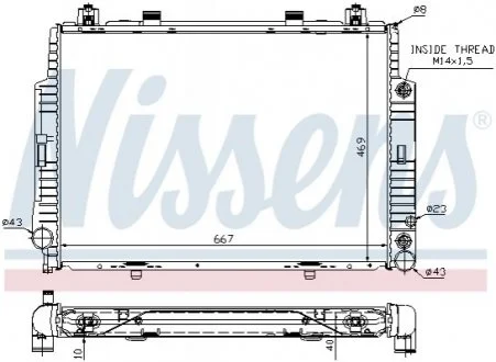 Радіатор охолодження MERCEDES S-CLASS W140 (91-) Nissens 62716A
