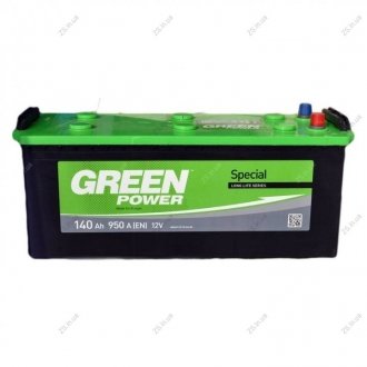 Акумулятор 140АЗ-6СТ (513х189х230), L, EN 950 Green Power 6СТ-140АЗ Green Power