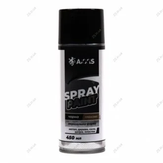 Краска черная глянцевая (балон 450ml) <> AXXIS Ax-911