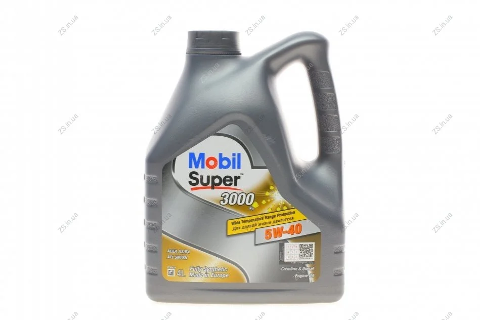 Олива моторна SUPER 3000 5W-40 API SN/SM (Каністра 4л) MOBIL 152566 (фото 1)
