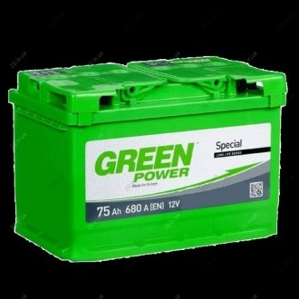 Аккумулятор 75 А.З.Е. (276х175х190) R EN 680 Green Power 6СТ-75 (0) Green Power (фото 1)