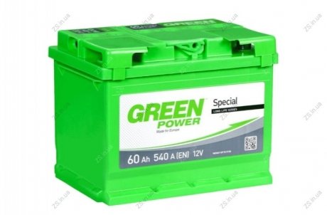 Аккумулятор 60АЗ-6СТ зал. (242х175х190), L, EN 540 Green Power 6СТ-60 А (1)