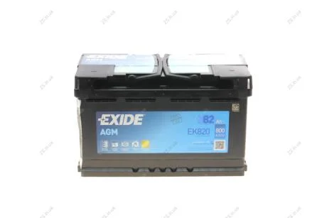 Акумулятор 82Ah-12v AGM (315х175х190),R,EN800 EXIDE EK820