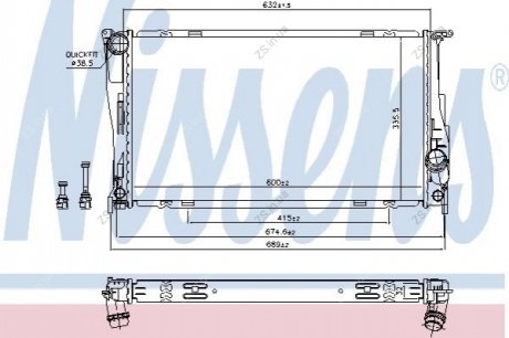 Радиатор охлаждения BMW 1/3 SERIES (выр-во) Nissens 60832