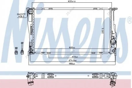 Радіатор охолодження BMW 1/3 SERIES Nissens 60832