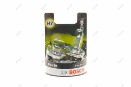 Лампа розжарювання H7 12V 55W PX26d plus 90 (компл.) Bosch 1987301423 (фото 1)