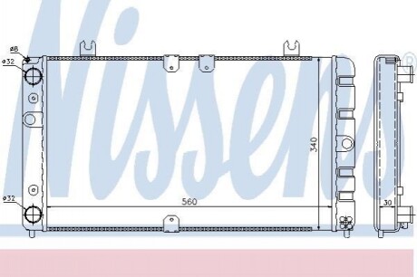 Радиатор вод. охлаждение ВАЗ 1118 КАЛИНА (выр-во) Nissens 623554