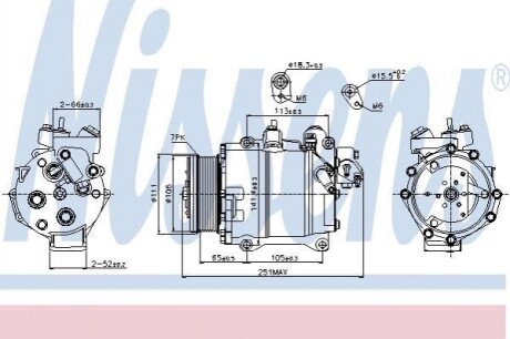 Компресор кондиціонера HONDA CR-V 06- Nissens 89245 (фото 1)