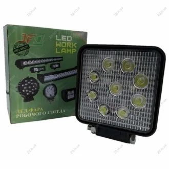 Фара робоча LED 27W/60 (9x3W/широкий промінь,квадратний корпус)1710 lm -1040 50мм (GF-009Z03D) JFD JFD-1040-50 (GF-009Z03D)
