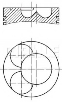 Поршень з кільцями VW 81.51 2.0TDI BPW/BMM/BMP/BSS/BWW/CBHA (CYL 3-4) (MAHLE) Knecht/Mahle 028 07 02