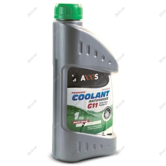 Антифриз GREEN G11 Сoolant <> (зеленый) (Канистра 1кг) AXXIS AX-2004 (фото 1)