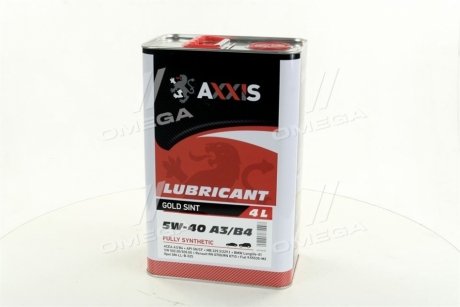 Масло моторное. 5W-40 A3/B4 Gold Sint (Канистра 4л)) AXXIS AX-2025