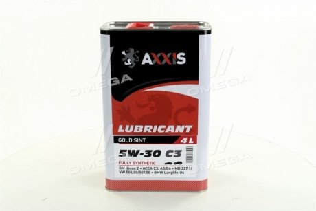 Масло моторное. 5W-30 C3 504/507 (Канистра 4л)) AXXIS AX-2020