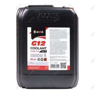 Антифриз RED G12+ Сoolant Ready-Mix -36 ° C <> (червоний) (Каністра 10кг) AXXIS AX-P999-G12R RDM10