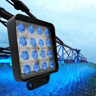 LED Фара робоча 48W/15 (16x3W/СИНЬОГО СВІТЛА, квадратний корпус)2680 lm -1151В 28мм (GF-016В03В) JFD JFD-1151В-28 (GF-016В03В)