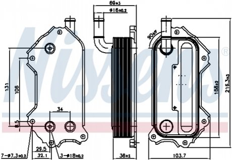 Радіатор масляний LEXUS IS/ TOYOTA AVENSIS, RAV 4 Nissens 91117