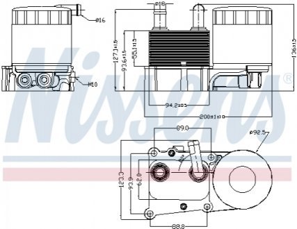 Радіатор масляний FORD CONNECT (2002) в зборі Nissens 90706