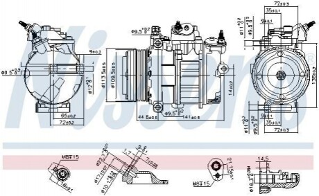 Компресор кондиціонера FORD C-MAX/ FOCUS/ MONDEO Nissens 890419