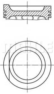 Поршень з кільцями AUDI 83,01 2E/AAD/ABK 2,0 8V (Mahle) Knecht/Mahle 034 99 01