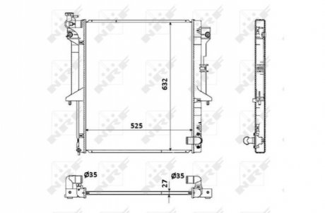 Радиатор охлаждения MITSUBISHI L200 2.5D 06- (выр-во) NRF 53908