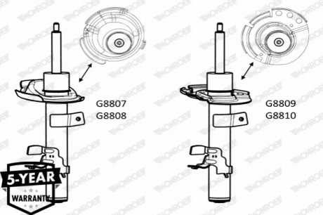 Амортизатор підв. Ford KUGA II (DM2) передн. лев. газ Monroe G8808