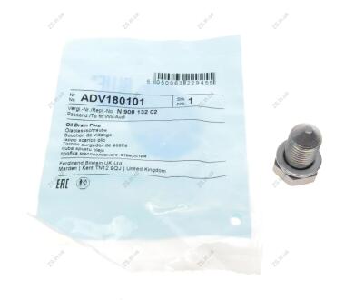 Пробка оливного отвору з кільцем ущільнювача Audi, Jeep, Mitsubishi, VW Blue Print ADV180101