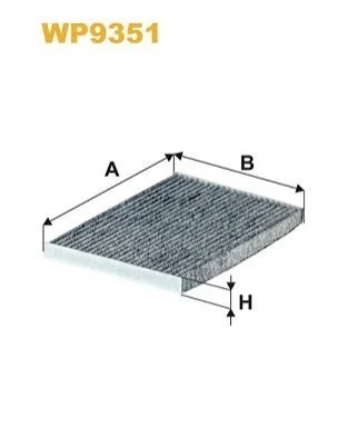 Фільтр салону NISSAN QASHQAI 06-, X-TRAIL 07- вугільний (вир-во WIX-FILTERS) WIX FILTERS WP9351 (фото 1)