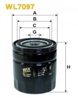 Фільтр масляний двигуна Toyota, Wolga /OP550 (WIX-FILTERS UA) WIX FILTERS WL7097 (фото 1)