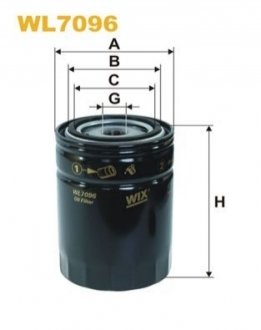 Фільтр масляний двигуна DAF (TRUCK) /OP549 (вир-во WIX-FILTERS UA) WIX FILTERS WL7096