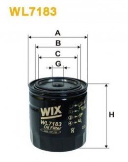 Фільтр масляний двигуна OPEL OMEGA OP625/ (WIX-FILTERS UA) WIX FILTERS WL7183