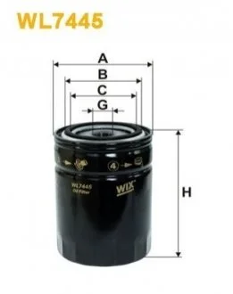 Фильтр масляный двигателя /OP592/9 (выр-во WIX-FILTERS UA) WIX FILTERS WL7445