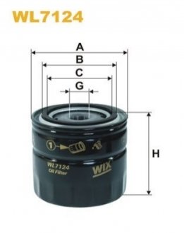 Фільтр масляний двигуна /OP568 (WIX-FILTERS UA) WIX FILTERS WL7124