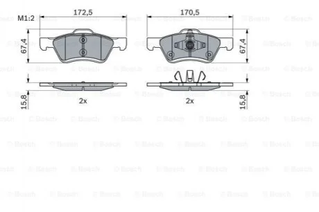 Колодки гальмівні дискові ПЕРЕДН MAZDA TRIBUTE 2.0I 16V 01.01- Bosch 0 986 494 960