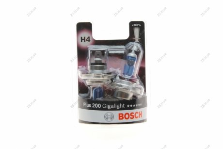 Лампа 12V 60/55W H4 Plus 200 Gigalight (к-кт 2шт) Bosch 1987301435 (фото 1)