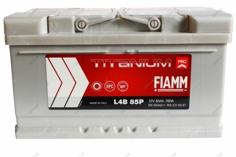 Акумулятор залитий 760A (315x175x175, L4B 85P, 7905158) TITANIUM PRO FIAMM 6СТ-85 (R+) FIAMM