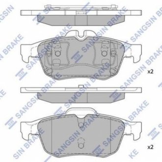 Комплект гальмівних колодок з 4 шт. дисків SANGSIN SP1396 (фото 1)