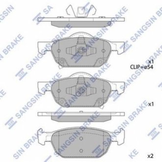 Комплект тормозных колодок из 4 шт. дисков SANGSIN SP1605