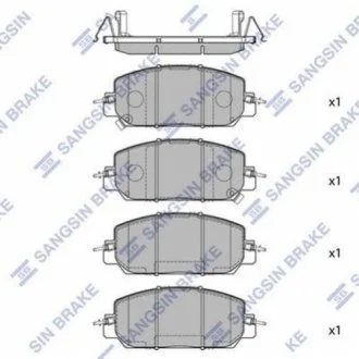 Комплект гальмівних колодок з 4 шт. дисків SANGSIN SP4176