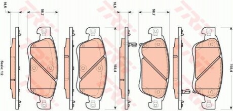 Комплект гальмівних колодок з 4 шт. дисків TRW GDB3503 (фото 1)