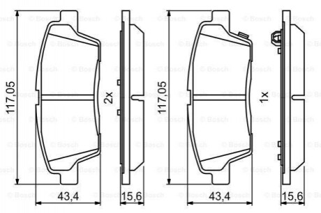 Комплект гальмівних колодок з 4 шт. дисків Bosch 0986494766 (фото 1)