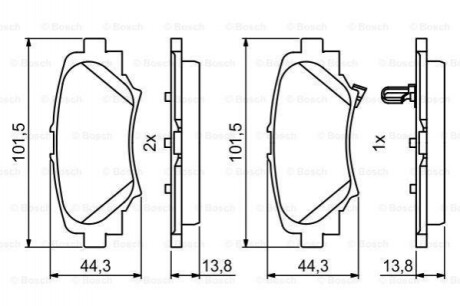 Комплект гальмівних колодок з 4 шт. дисків Bosch 0986494803