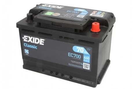 Аккумулятор CLASSIC 12V/70Ah/640A EXIDE EC700