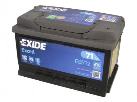 Акумулятор EXCELL 12V/71Ah/670A EXIDE EB712