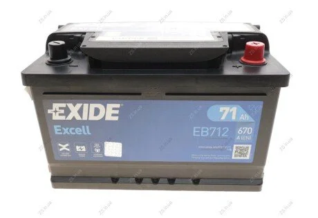 Акумулятор EXCELL 12V/71Ah/670A EXIDE EB712